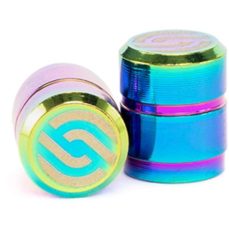 Salt CNC Schrader Valve Caps Oil Slick (Pair)