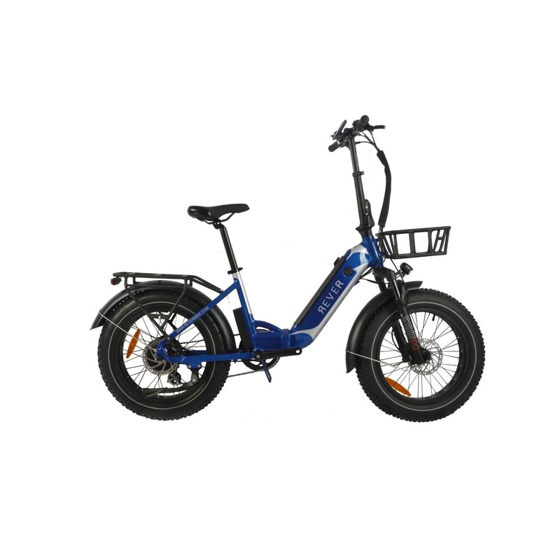 Rever Turbo Folding Fat Wheel Electric Bike Blue