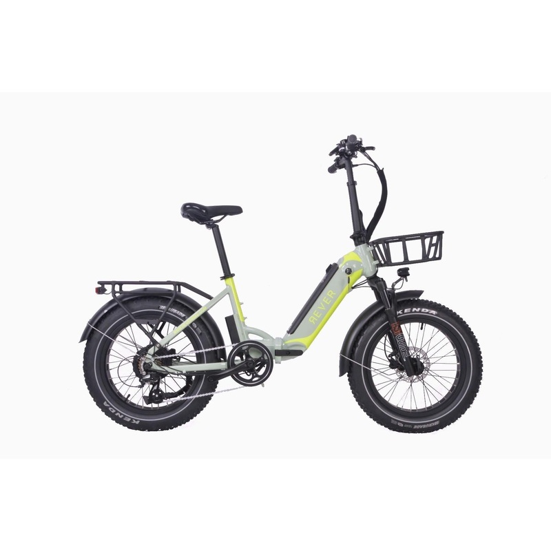 Rever Turbo Folding Fat Wheel Electric Bike Grey/Yellow
