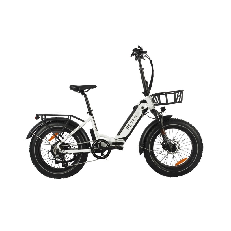 Rever Turbo Folding Fat Wheel Electric Bike White