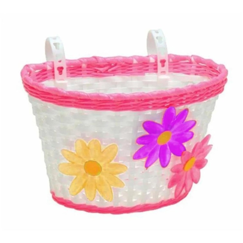 Rascal Kids Front Plastic Basket Flower Small  Pink