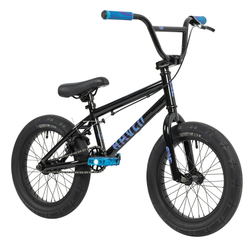 Raven Trickster 16'' BMX Bike Black w/ Marble Graphics 2024