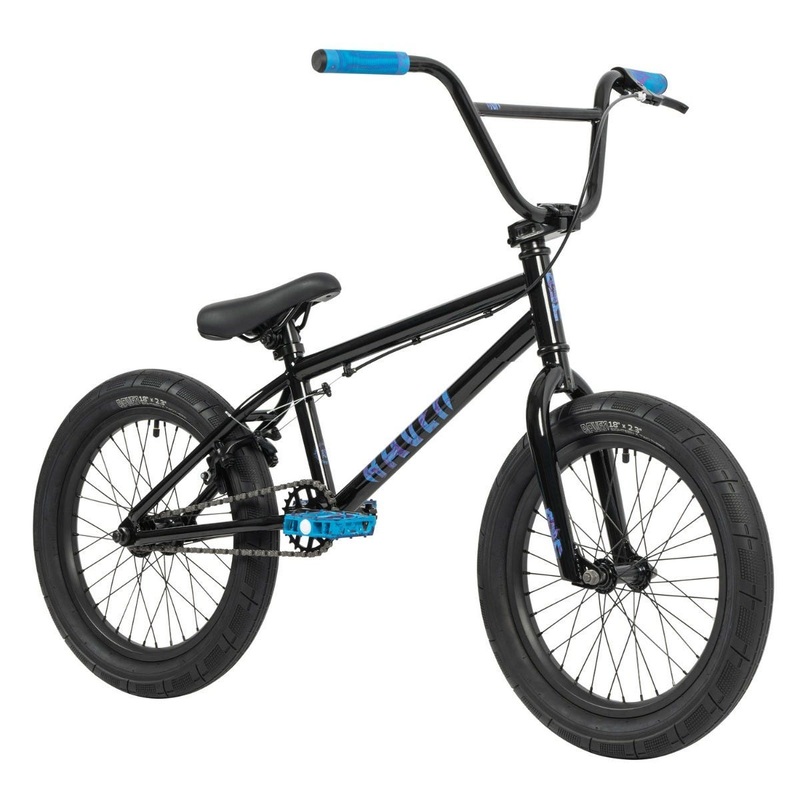 Raven Trickster 18'' BMX Bike Black w/ Marble Graphics 2024