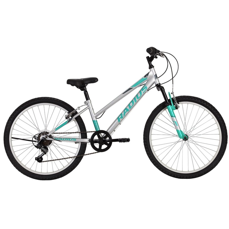 Radius Lynx Kids Mountain Bike 24 Inch Gloss Chrome/Turquoise/Charcoal
