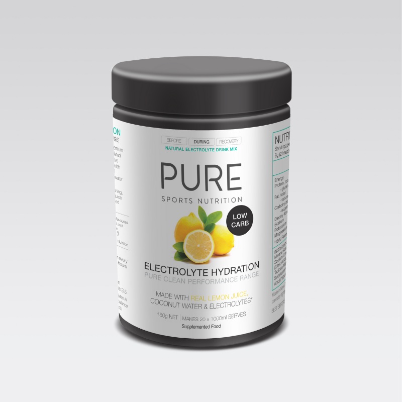 PURE Lemon Low Carb Electrolyte Hydration Powder 160g
