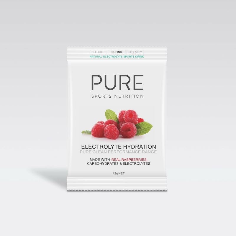 PURE Raspberry Electrolyte Hydration Powder Single Serve 42g