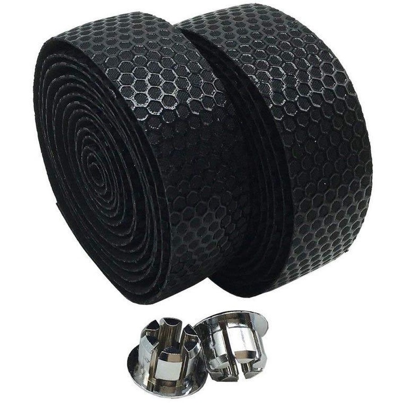 QBP Stealth Pu Bar Tape with Silicon Honeycomb Weave Top Black