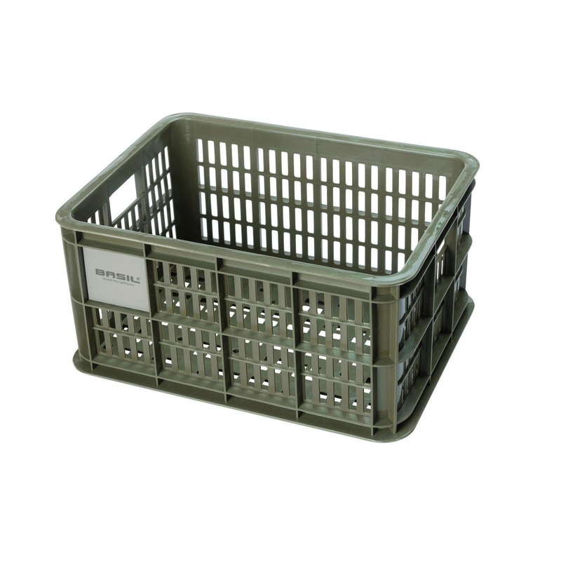 Basil Small Bicycle Crate 17.5L Moss Green
