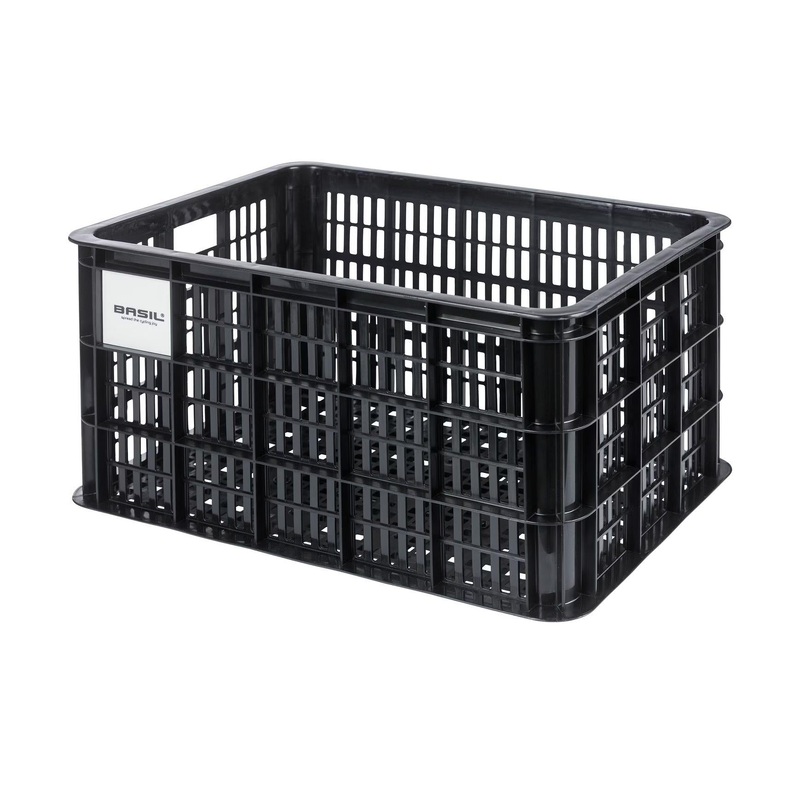 Basil Bicycle Crate MIK Large 40L Recycled Plastic Black