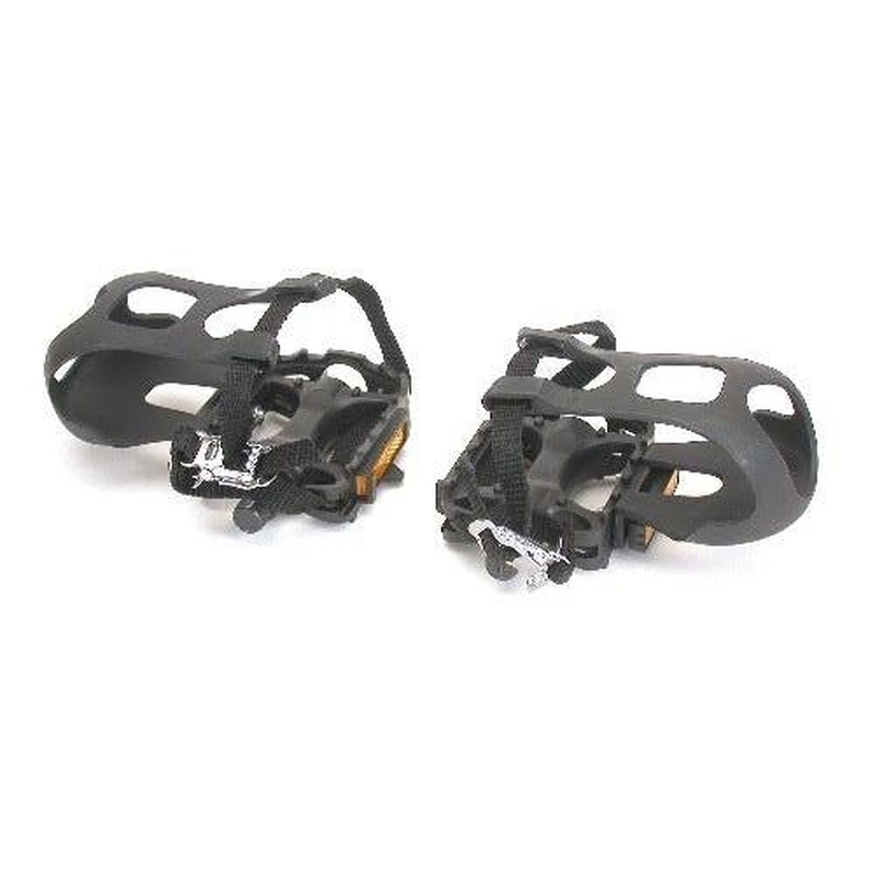 Plastic Pedal w/Toe Cup & Strap | MTB [Set] (Black)