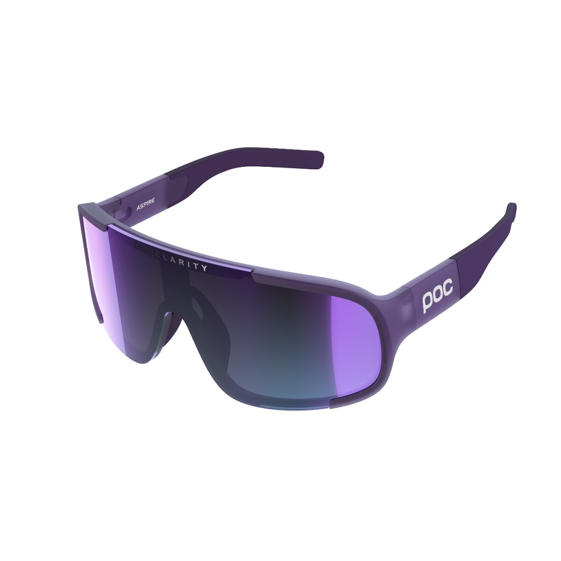 POC Aspire Sunglasses Translucent Sapphire Purple With Violet Mirror Lens