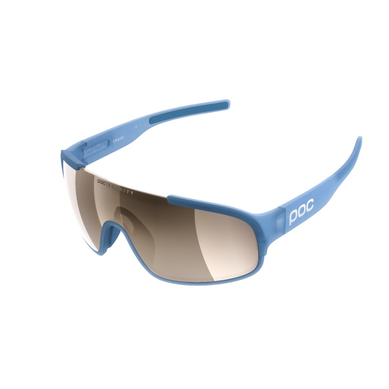 POC Crave Sunglasses Basalt Blue With Brown/Silver Mirror Lens