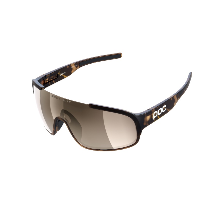 POC Crave Sunglasses Tortoise Brown With Brown/Silver Mirror Lens