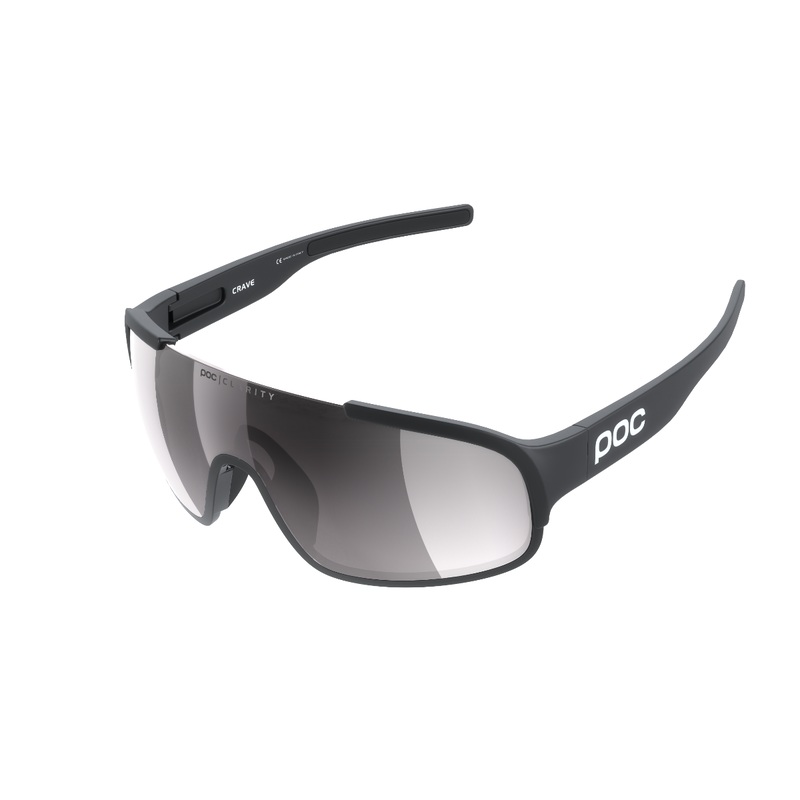 POC Crave Sunglasses Uranium Black With Violet/Silver Mirror Lens