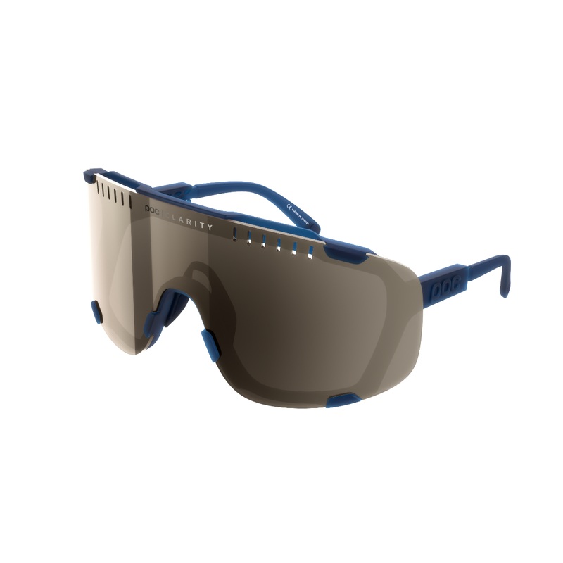 POC Devour Sunglasses Lead Blue With Brown/Silver Mirror Lens