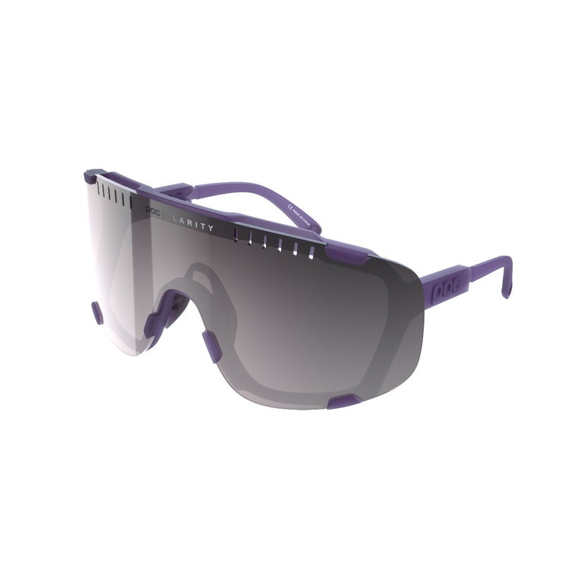 POC Devour Sunglasses Translucent Sapphire Purple With Violet/Silver Mirror Lens