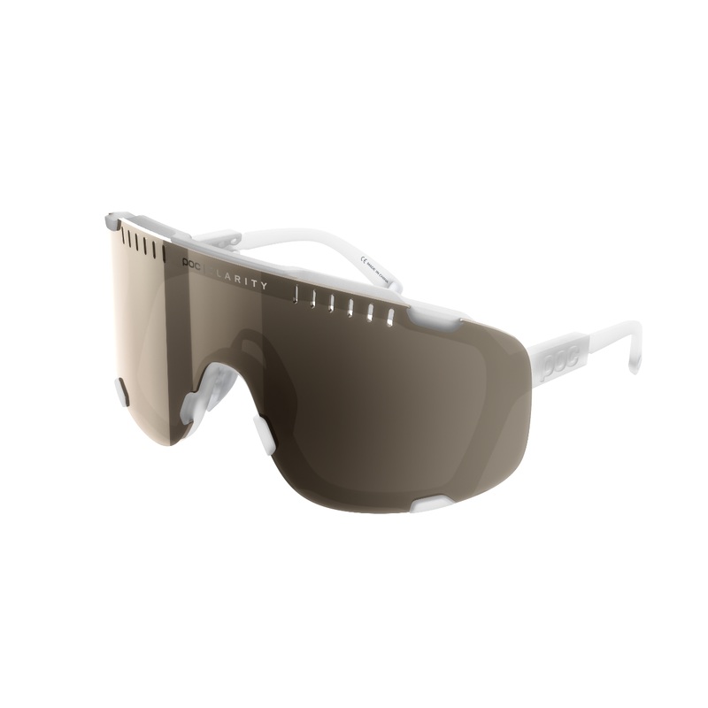 POC Devour Sunglasses Transparent Crystal With Brown/Silver Mirror Lens