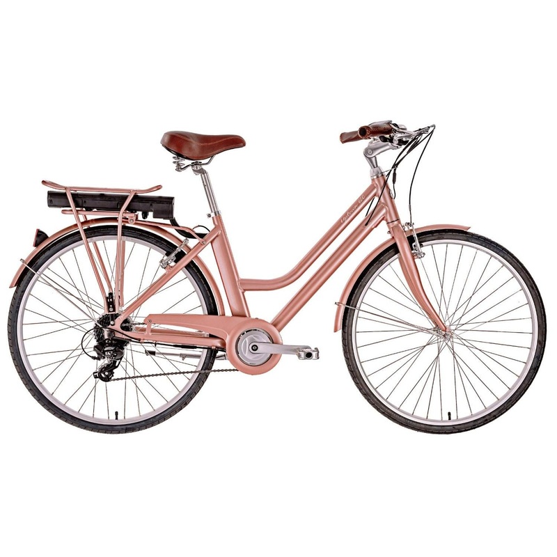 Pedal Uptown ELC Electric Vintage Cruiser Bike WSM Rose Gold/Black