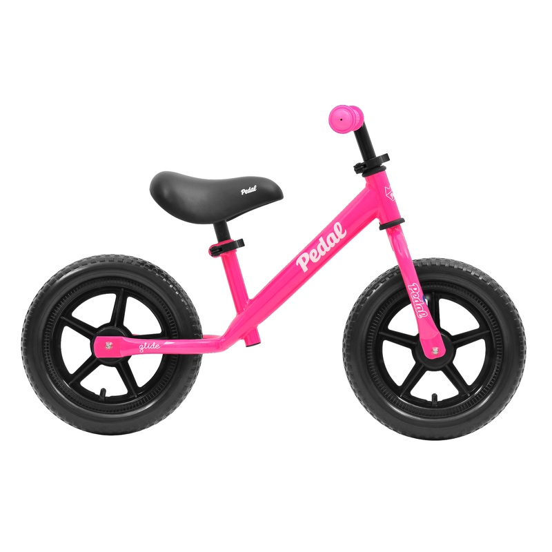 Pedal Glide Kids 12" Balance Bike Bright Pink