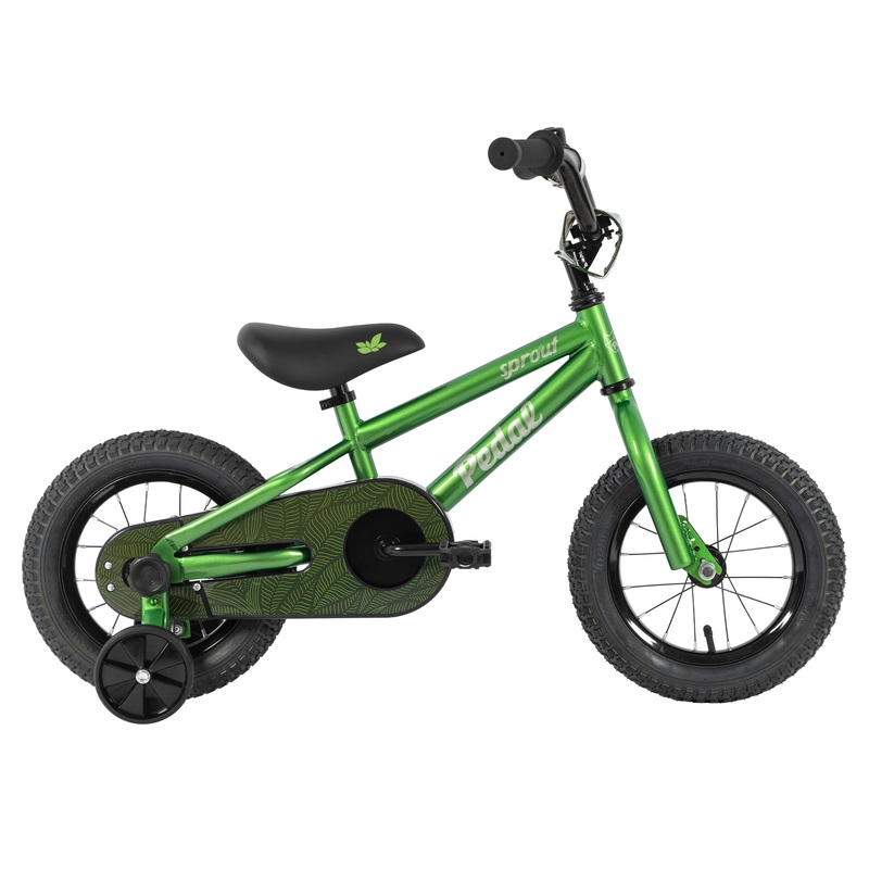 Pedal Sprout 12'' Kids Bike Green/Silver