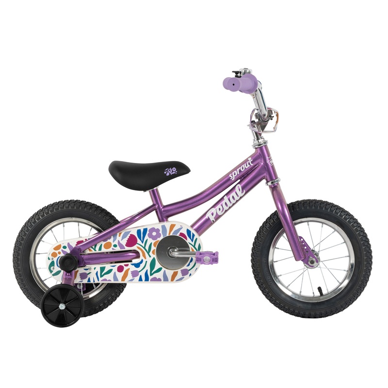 Pedal Sprout 12'' Kids Bike New Purple/Flowers