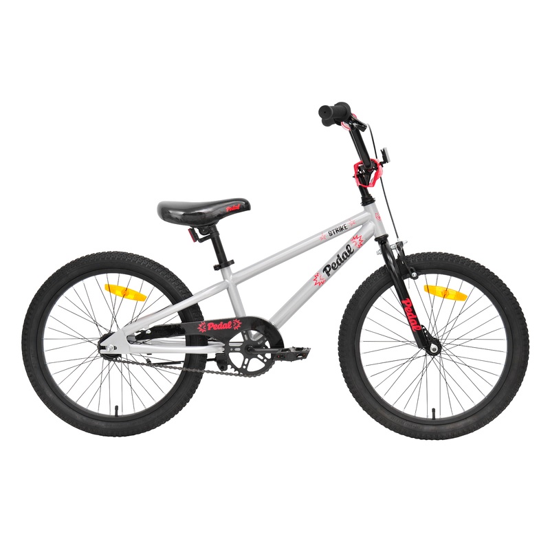 Pedal Strike Steel Unisex Kids Bike Silver/Red