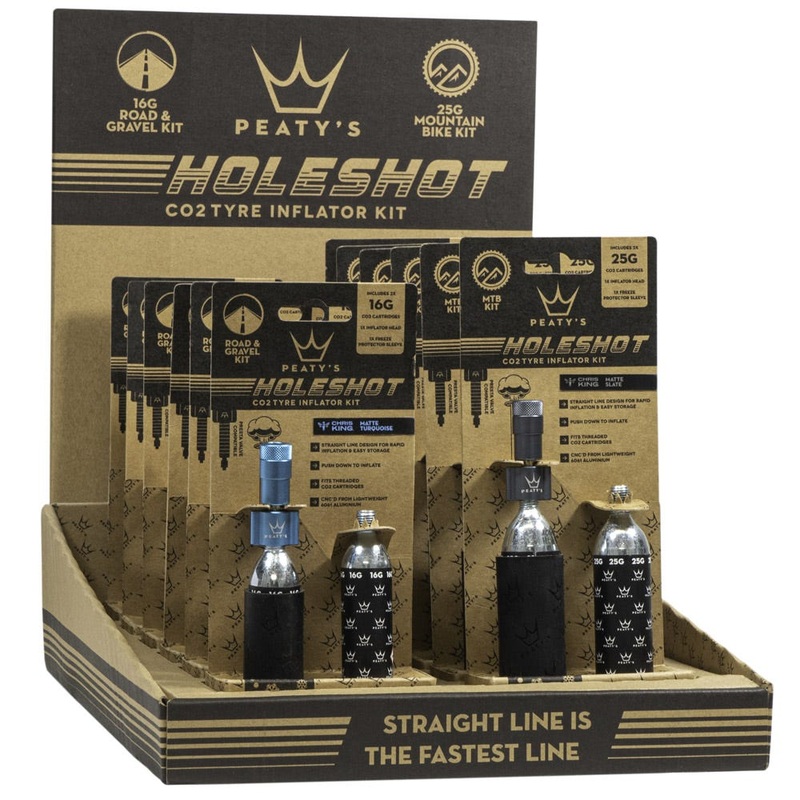 PEATYS Holeshot CO2 POS Box 12 pack (6x 16g, 6x 25g) / Mixed Colours 16G