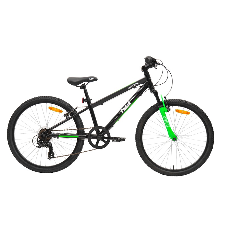Pedal Crush Kids Mountain Bike 24 Inch Black/Green