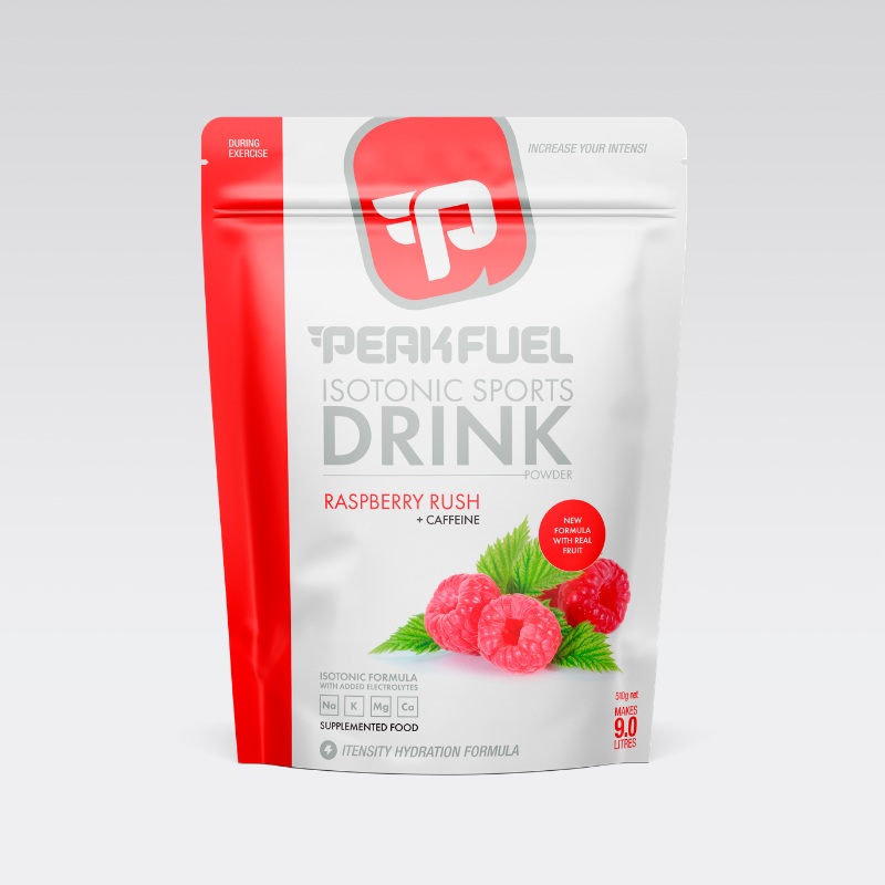 PeakFuel Raspberry Rush Caffeinated Isotonic Sports Drink 510g