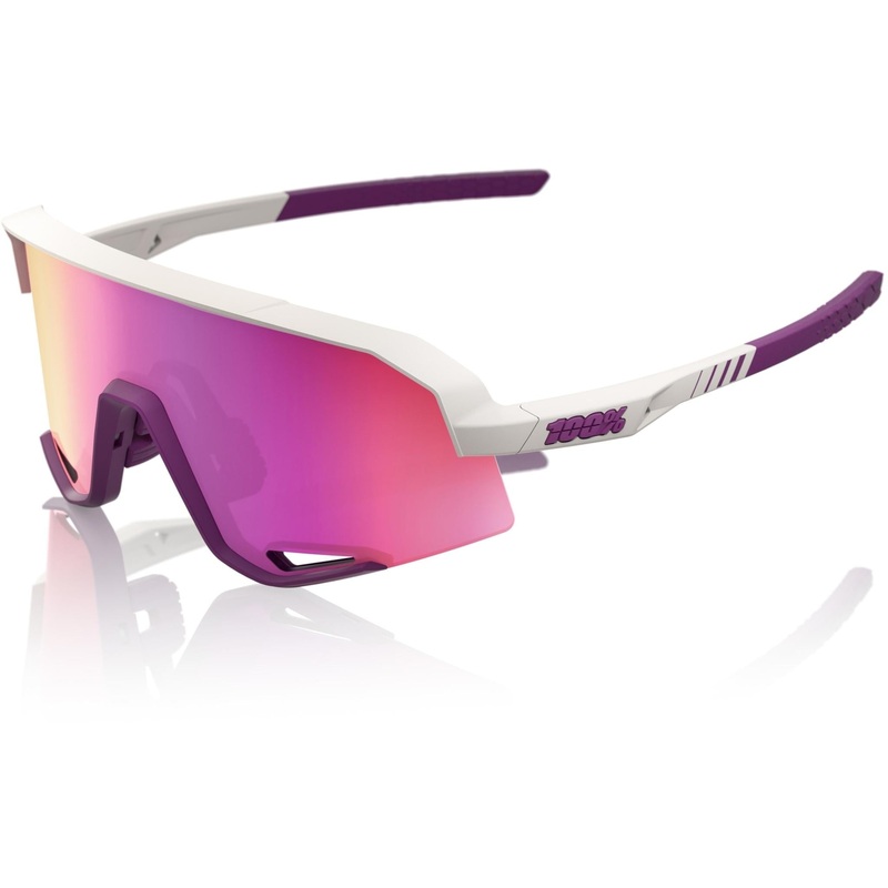 100% Slendale Sunglasses Matte Chalk - Purple Mirror Lens