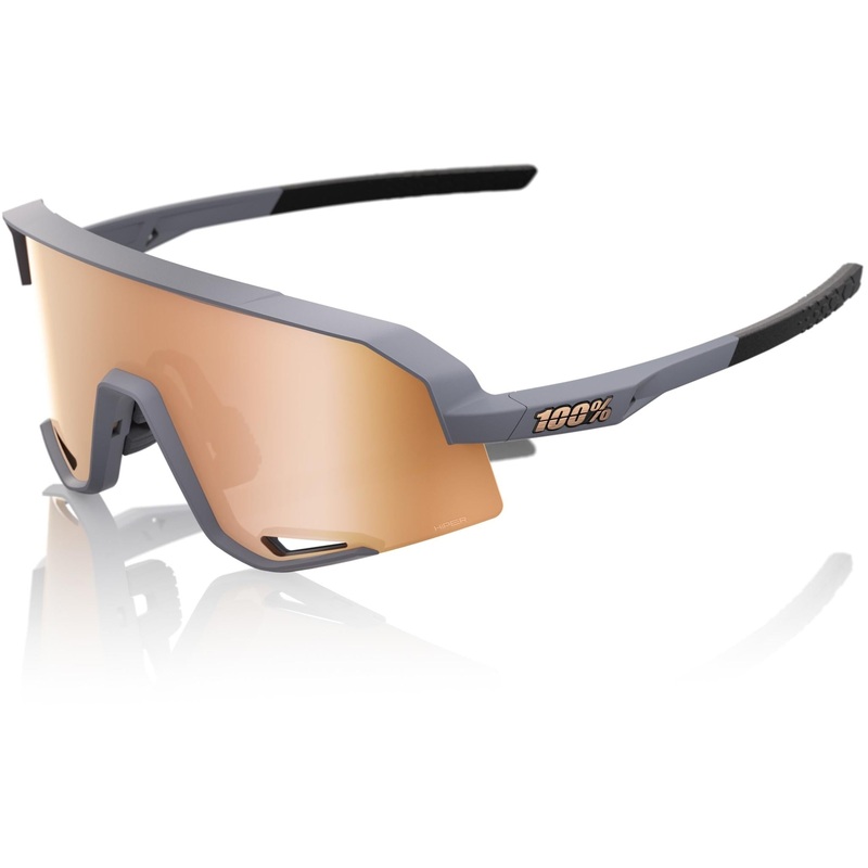 100% Slendale Sunglasses Soft Tact Grey - HiPER Copper Mirror Lens