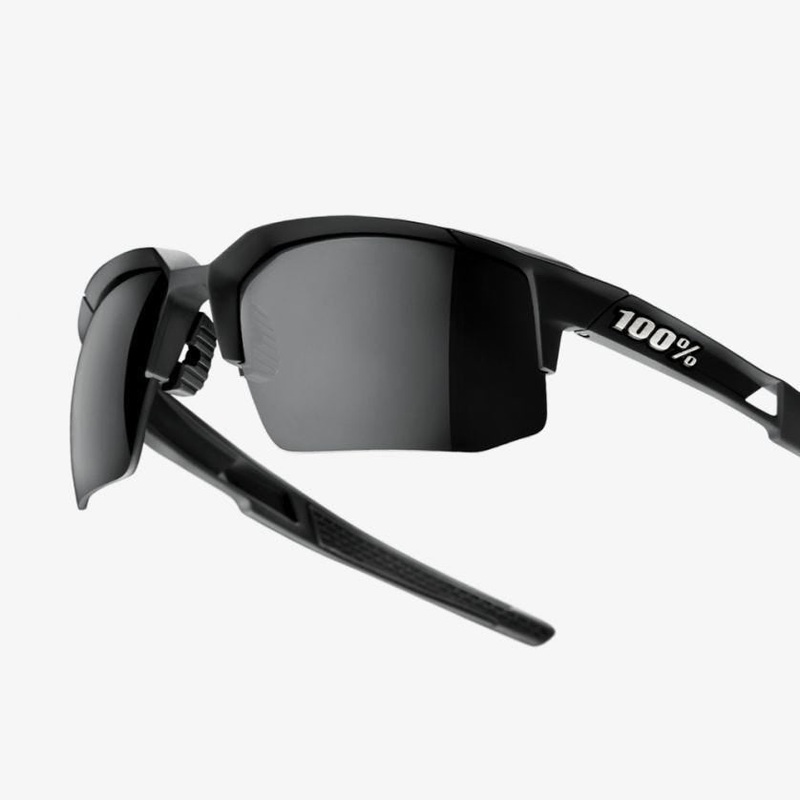 100% Speedcoupe Sunglasses Soft Tact Black with Smoke Lens