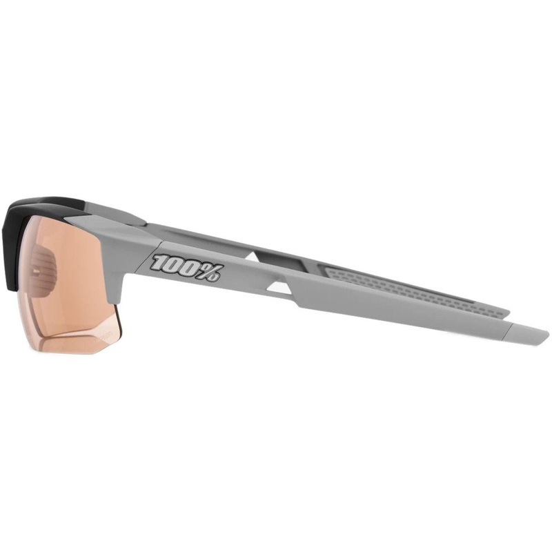 100% Speedcoupe Sunglasses Soft Tact Stone Grey with HiPER Coral Lens