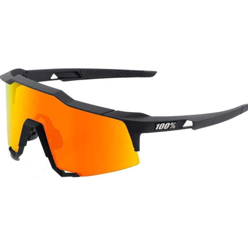 100% Speedcraft AIR Soft Tact Black HiPER Red Multilayer Mirror Sunglasses
