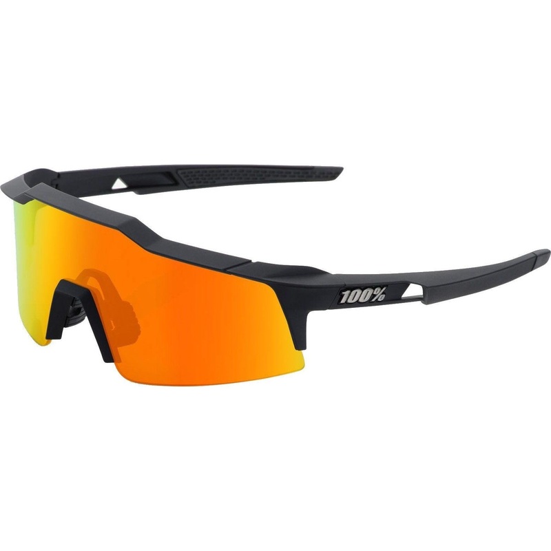 100% Speedcraft SL Soft Tact Sunglasses Black with HiPER Red Lens