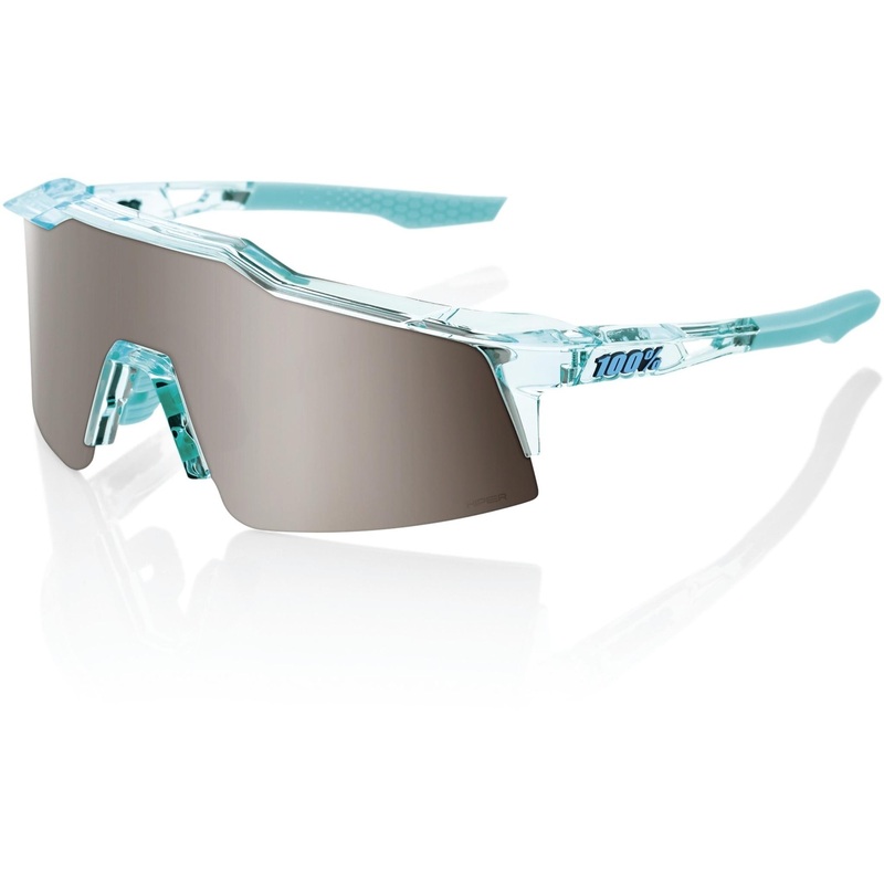 100% Speedcraft SL Sunglasses - Polished Translucent Mint - HiPER Silver Mirror Lens