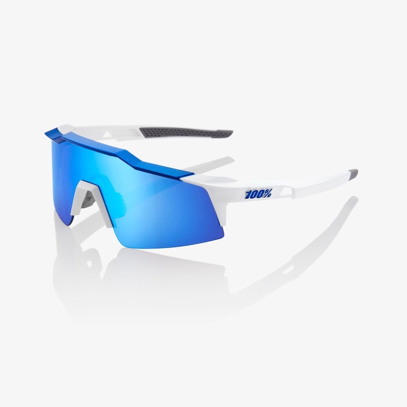 100% Speedcraft SL Sunglasses White/Blue with HiPER Blue Lens