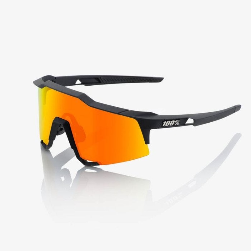 100% Speedcraft Soft Tact Sunglasses Black with HiPER Red Lens