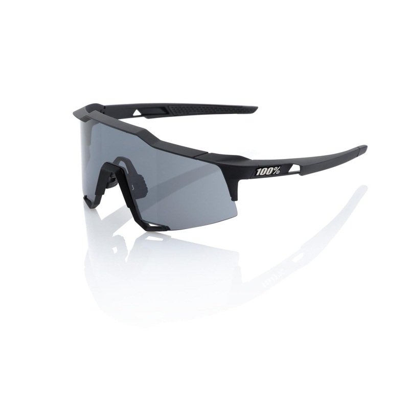 100% Speedcraft Soft Tact Sunglasses Black with Smoke Lens