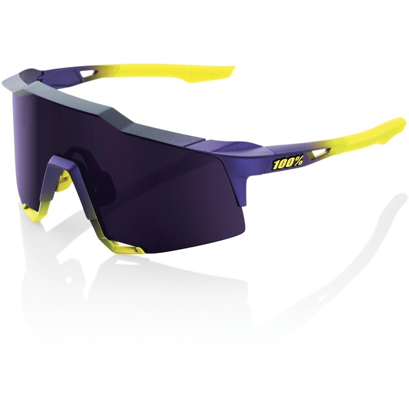 100% Speedcraft Sunglasses Matte Metallic Digital Brights - Dark Purple Lens