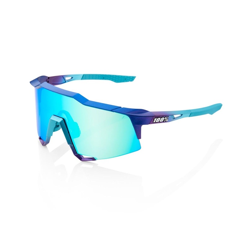 100% Speedcraft Sunglasses Metallic Blue with Topaz Lens