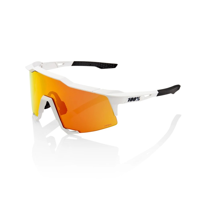 100% Speedcraft Sunglasses Off White with HiPER Red Lens