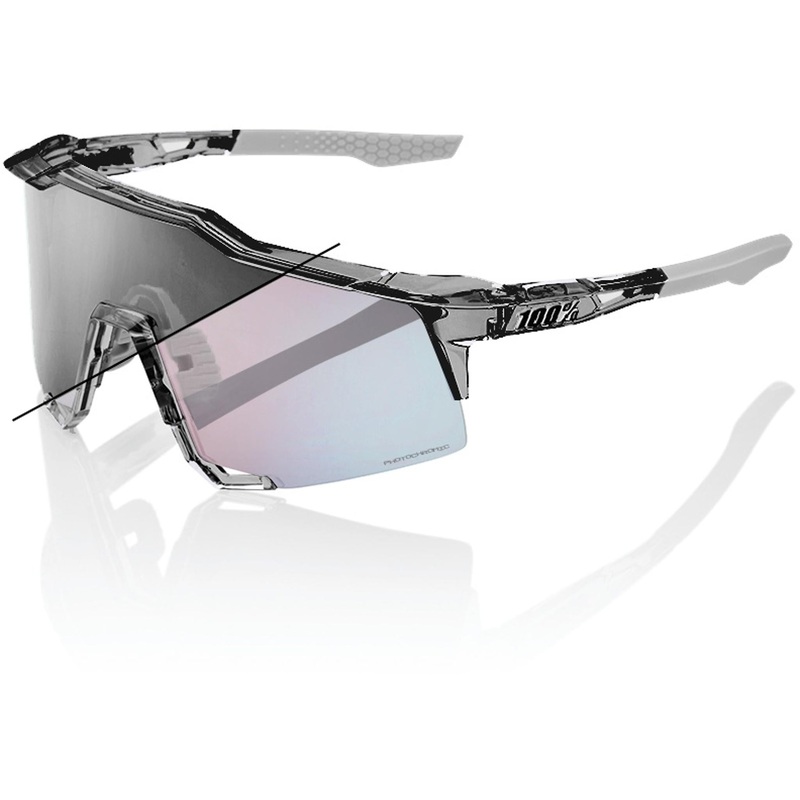 100% Speedcraft Sunglasses Polished Translucent Grey - Rose Gold Photochromatic Lens