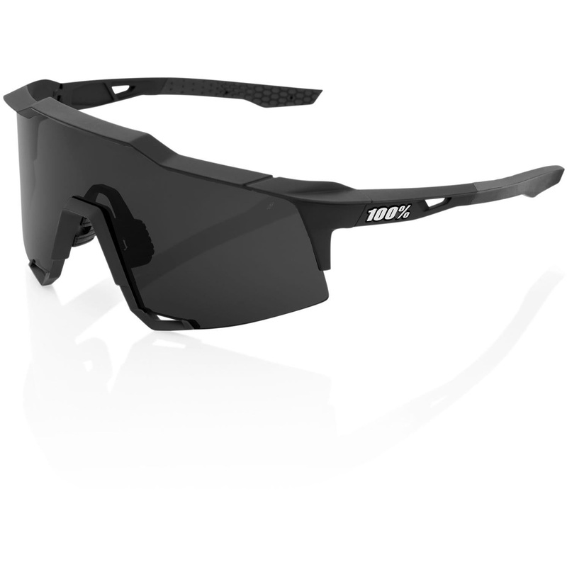 100% Speedcraft Sunglasses Soft Tact Black with Smoke Lens