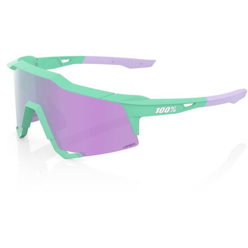 100% Speedcraft Sunglasses Soft Tact Mint - HiPER Lavender Mirror Lens