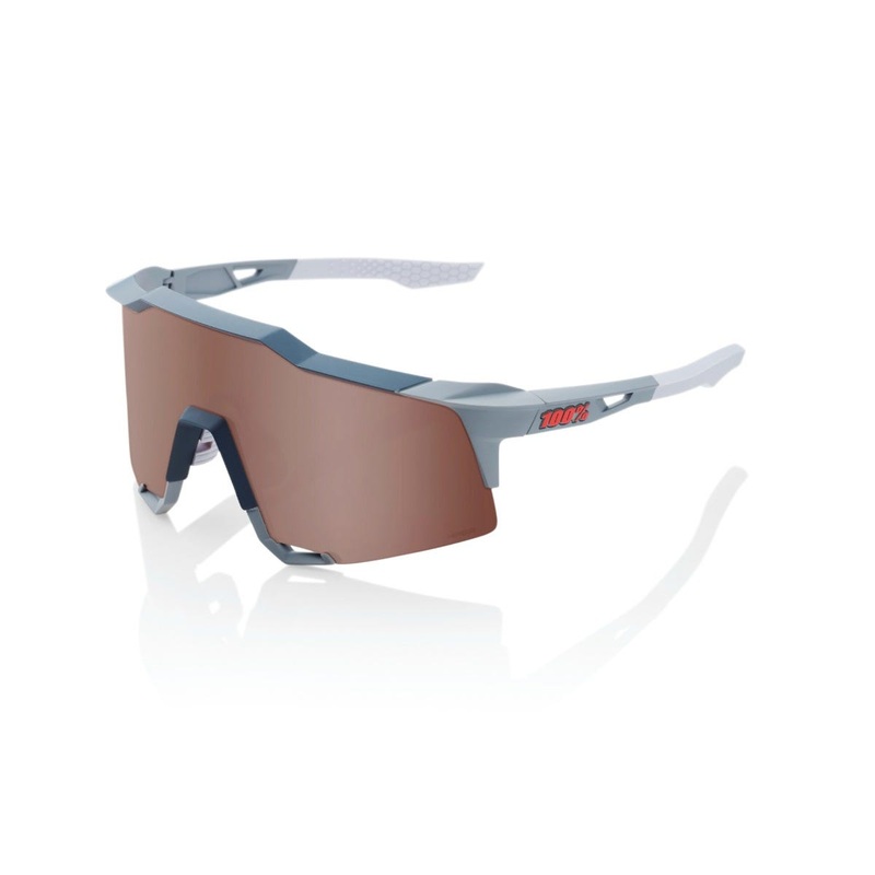 100% Speedcraft Sunglasses Stone Grey with HiPER Crimson Lens