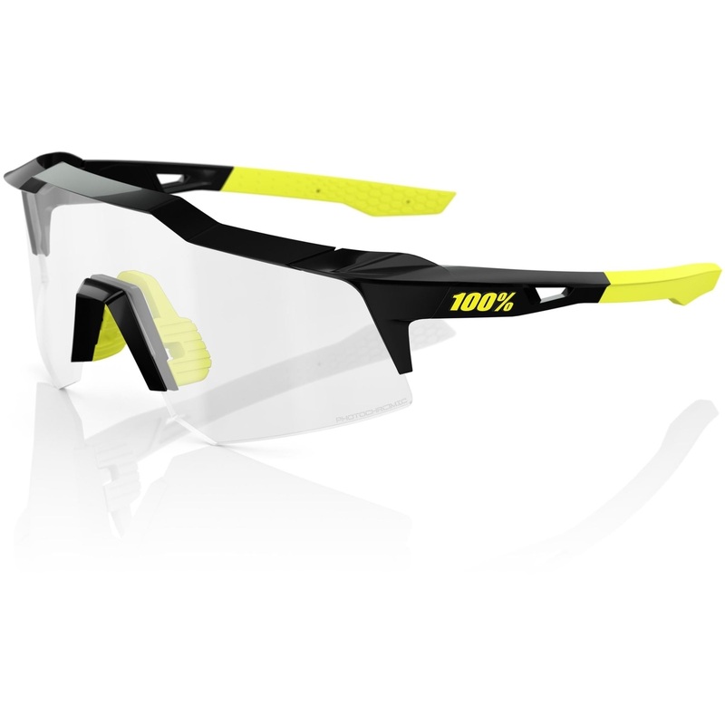 100% Speedcraft XS Sunglasses Gloss Black - Photochromic Lens