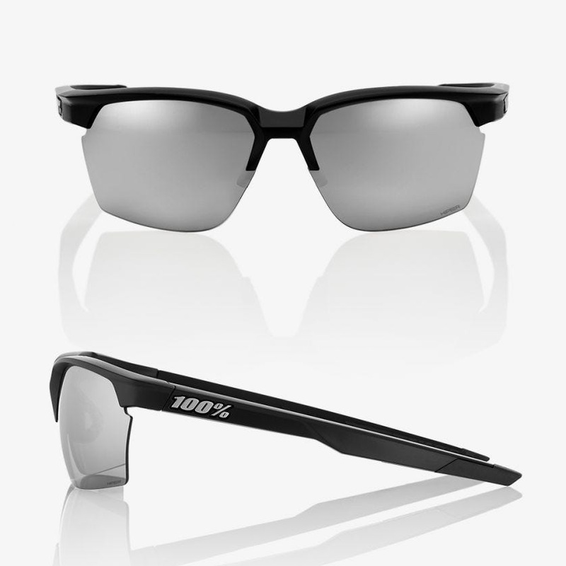100% Sportcoupe Matte Black with HiPER Silver Mirror Lens