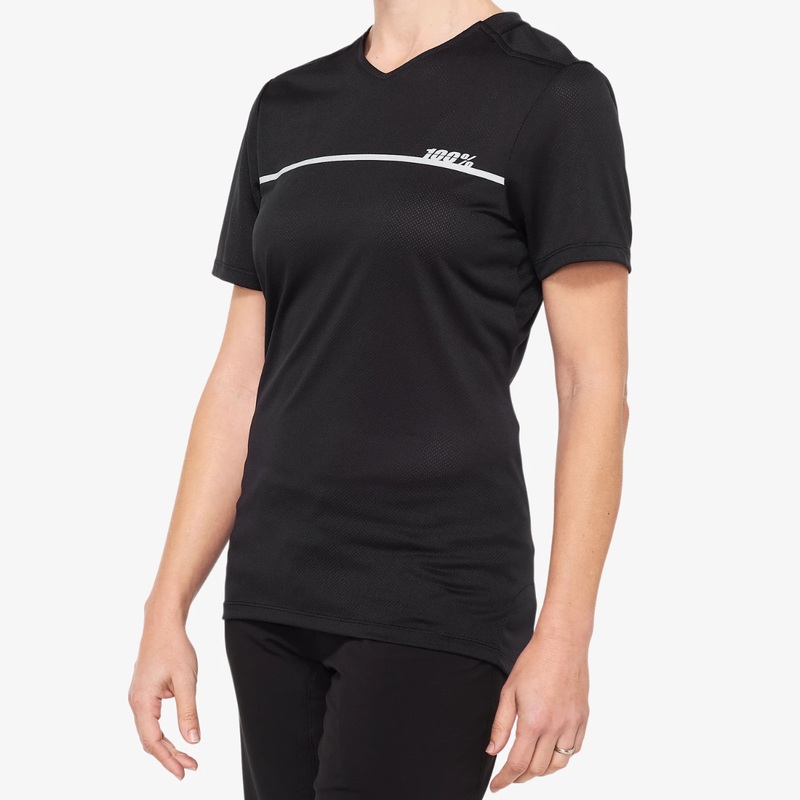 100% Ridecamp Short Sleeve Women's Jersey Black/Grey