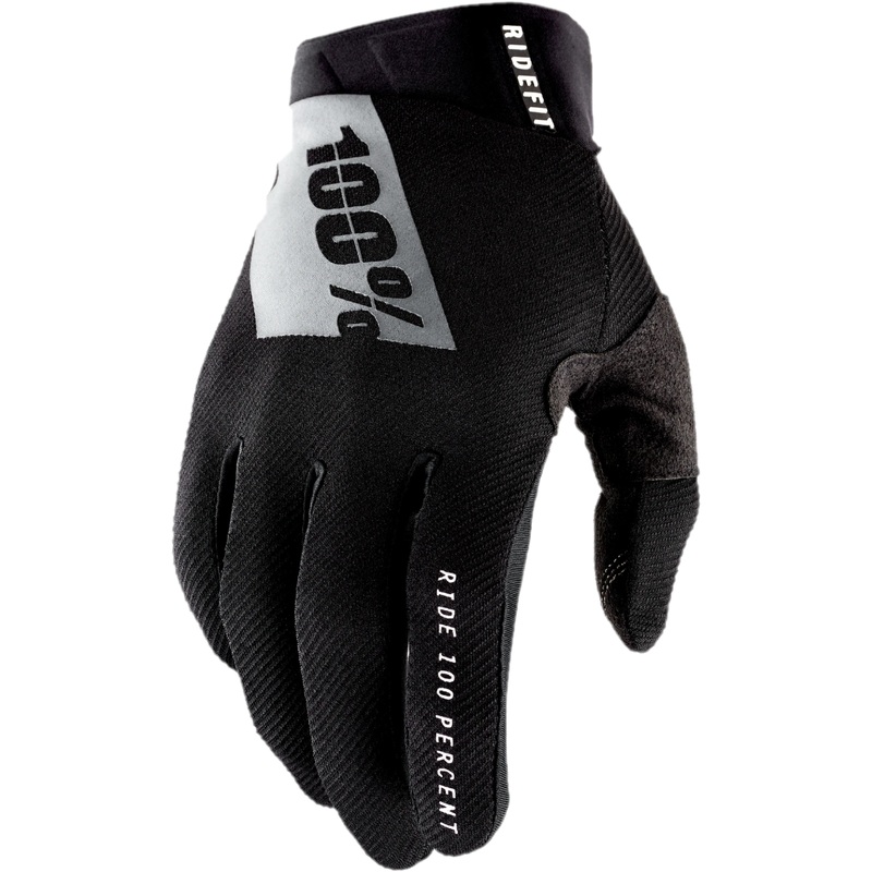 100% Ridefit Full Finger Gloves Black